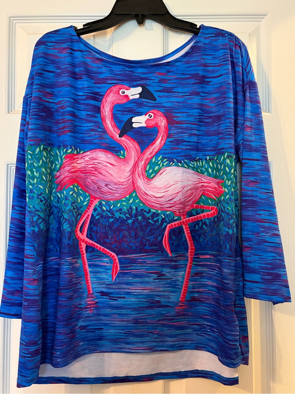 Art & Sol Flamingo Blue Graphic Top
